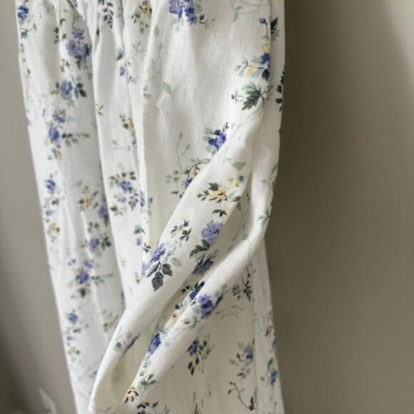 NEW Reformation Maegan Linen Dress Floral White Midi Dress Madeleine | US 0 UK 4 - Picture 10 of 12
